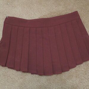 Edikted Kristen Red Pleated Skort Skirt - Size S